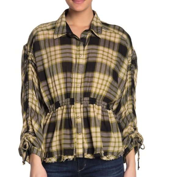 Free People Pacific Dawn Plaid Shirt. XL, M, S, XS - Picture 2 of 14